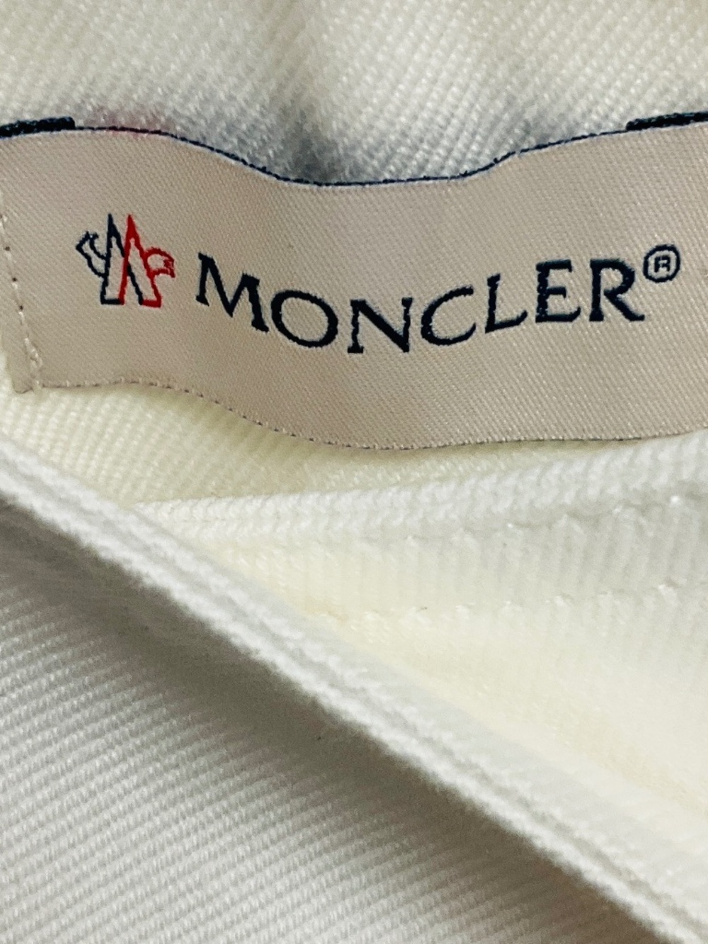 MONCLER WHITE COTTON WRAP MIDI SKIRT WITH LOGO BELT - Picture 3 of 7